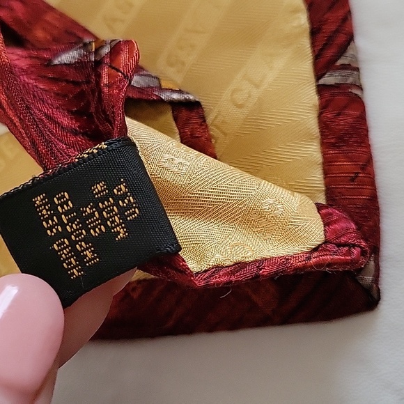 NEW Robert Talbott Best of Class Nordstrom Red Gray Print Silk Necktie Tie - Picture 6 of 9